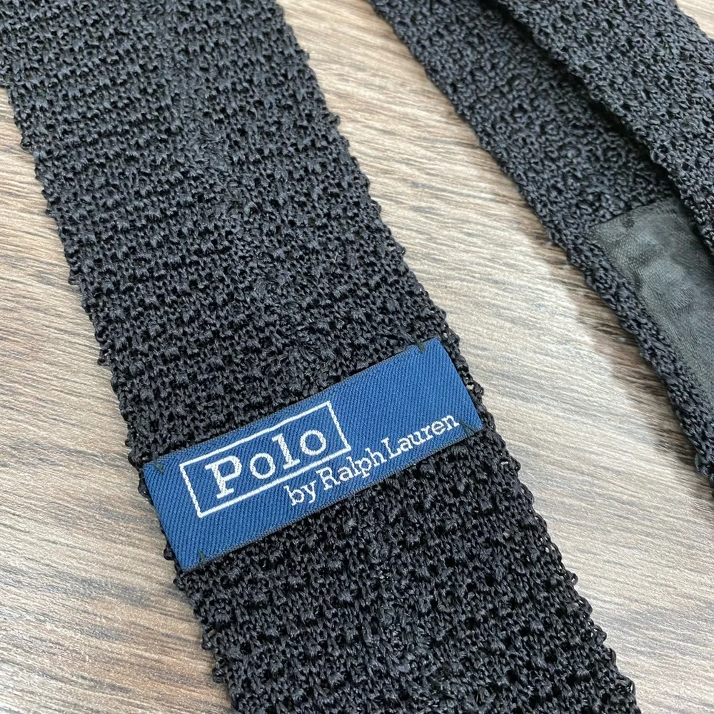Polo by Ralph Lauren Black Knit Tie